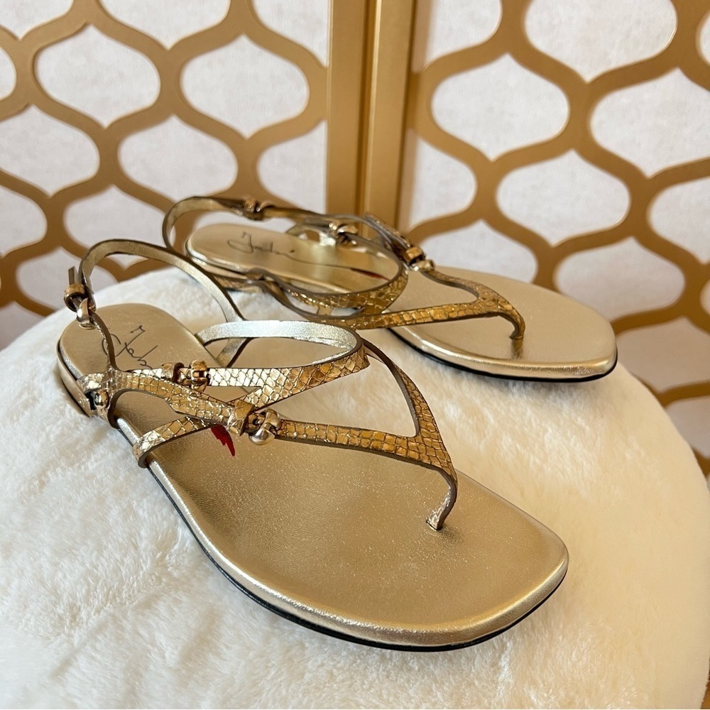 FABI  gold flat sandals size 36 new - Picture 5 of 12